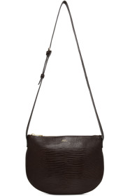 A.P.C. - Sac en cuir embossé façon lézard brun Maelys