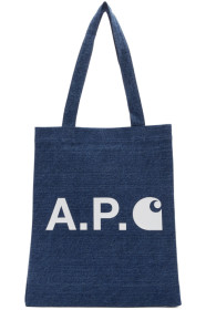 A.P.C. - 靛蓝色 Carhartt WIP 联名托特包