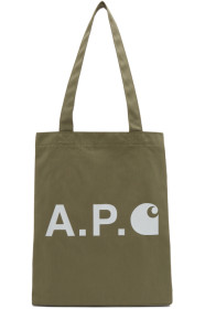 A.P.C. - 卡其色 Carhartt WIP 联名购物托特包
