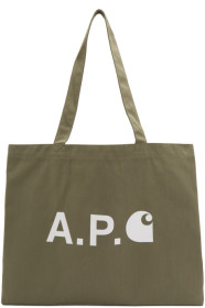 A.P.C. - Khaki Carhartt WIP Edition Logo Shopping Tote