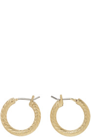 Laura Lombardi - Gold Mini Etched Hoops