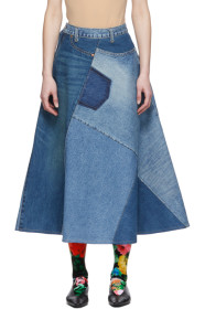 Junya Watanabe - Blue Denim Patchwork Skirt