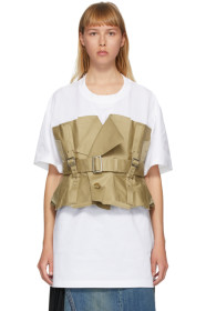 Junya Watanabe - 白色 & 驼色 Trench T 恤
