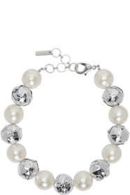 Junya Watanabe - Off-White & Silver flake Edition Pearl Necklace