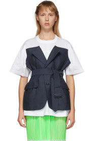 Junya Watanabe - Navy & White Trench T-Shirt