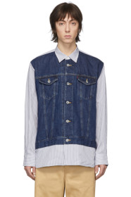 Junya Watanabe - 蓝色 & 白色 Levi's 联名条纹衬衫