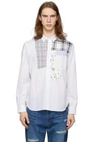 Junya Watanabe - 白色 Multi-Fabric 青年布衬衫