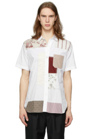 Junya Watanabe - 白色 Multi-Fabric 棉质短袖衬衫