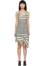 Lanvin - Off-White Striped Asymmetric Dress