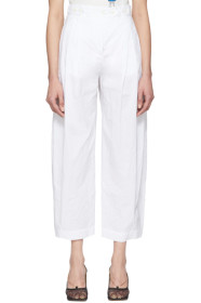 Lanvin - White Canvas Crinkle Trousers