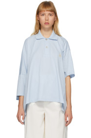 Lanvin - 蓝色不规则式大廓形 Polo 衫