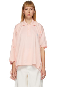 Lanvin - 粉色不规则式大廓形 Polo 衫