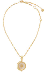Lanvin - Gold & Pink Agathe Stone Pendant Necklace