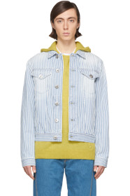 Lanvin - White & Blue Striped Denim Jacket