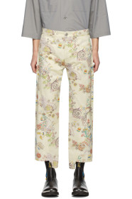 Lanvin - 灰白色 Fairy Print 扭缝牛仔裤