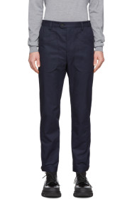 Lanvin - Blue Buttoned Hem Trousers