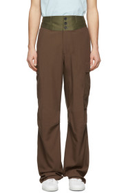 Lanvin - Brown Contrast Waistband Cargo Pants