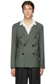 Lanvin - 绿色羊毛双排扣西装外套