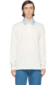 Lanvin - 白色罗缎衣领 Polo 衫
