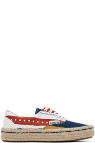 Lanvin - White & Navy Espadrille Sneakers