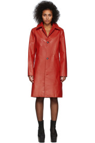 Mowalola - Red Leather Stroke Coat