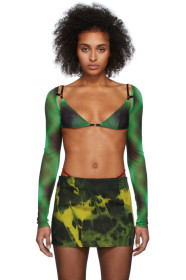 Mowalola - Black & Green Night Bra