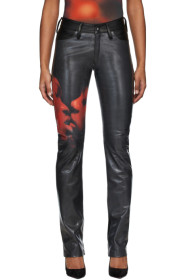 Mowalola - Black Leather LC Trousers