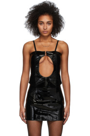 Mowalola - SSENSE Exclusive Black Patent Xscape Corset