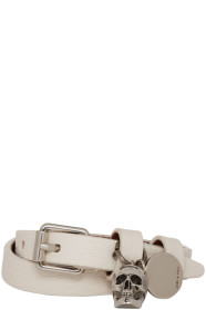 Alexander McQueen - Off-White Double Wrap Skull Bracelet