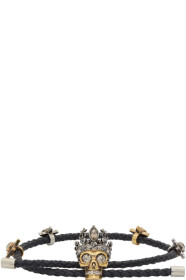 Alexander McQueen - Bracelet noir Queen