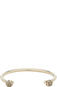 Alexander McQueen - Bracelet doré et noir Thin Twin Skull