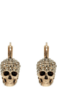 Alexander McQueen - Boucles d'oreilles à anneaux dorées Skull