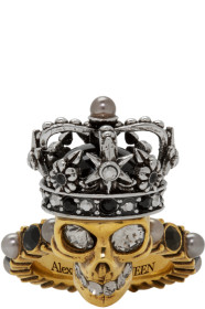 Alexander McQueen - Gold & Silver King Skull Ring