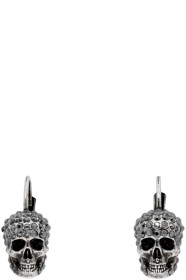 Alexander McQueen - Boucles d'oreilles à anneaux argentées Skull