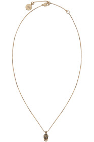 Alexander McQueen - Collier doré Pave Skull