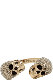 Alexander McQueen - Gold Twin Skull Ring