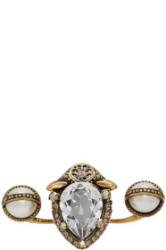 Alexander McQueen - Gold Signature Jeweled Double Ring