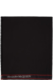 Alexander McQueen - Black Logo Stole Scarf
