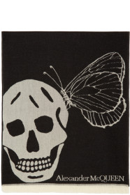 Alexander McQueen - Black & Grey Oversize Skull Scarf