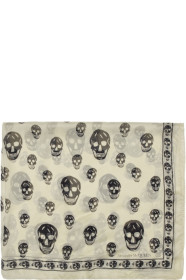 Alexander McQueen - Off-White Silk Skull Scarf