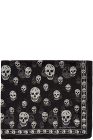 Alexander McQueen - Black Silk Classic Skull Scarf