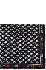 Alexander McQueen - Black & White Butterfly Biker Scarf