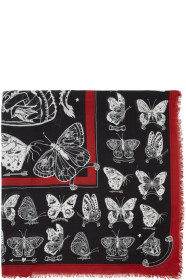 Alexander McQueen - Black & White Inked Butterfly Shawl