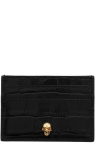 Alexander McQueen - Black Croc Skull Card Holder