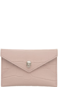 Alexander McQueen - Pink Croc Skull Envelope Card Holder