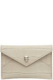 Alexander McQueen - White Croc Skull Envelope Card Holder