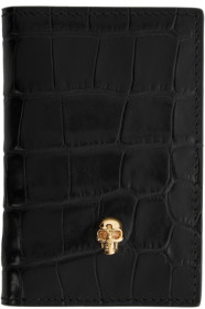 Alexander McQueen - Black Croc Skull Pocket Organizer