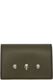 Alexander McQueen - Green Skull & Stud Business Card Holder