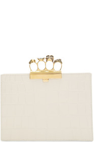 Alexander McQueen - Off-White Croc Small Four Ring Clutch