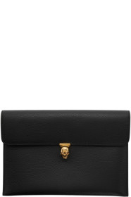 Alexander McQueen - Pochette enveloppe noire Skull